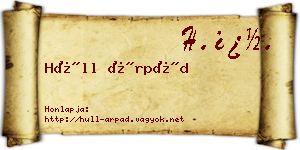 Hüll Árpád névjegykártya